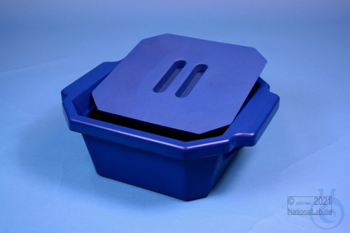 Image of Thorbi Ice Bucket, 2,5 litres, blue, with lid, PVC. - Luminix Health