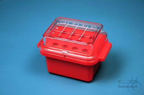 Isotherm Mini Cooler ±0°C / 4x3 places, red, for 12 vials of 0.5 ml up to 2.0 - Luminix Health