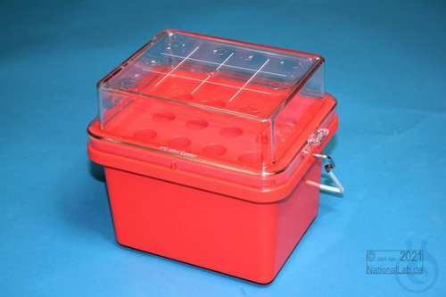 Isotherm Mini Cooler ±0°C / 4x3 places, red, for 12 vials up to 16-17 mm ø (e.g. - Luminix Health
