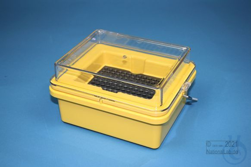 Isotherm Mini Cooler-20°C / 12x8 places, yellow, for 96 PCR tubes 0.2 ml, lid - Luminix Health