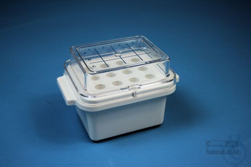 Isotherm Quick Freeze / 4x3 places, white, for 12 vials of 0.5 ml up to 2.0 ml, - Luminix Health