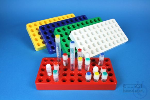 Thorbi® Kryo vials well workstation rack blue. For 5 x 10 Kryo vials. PC. - Luminix Health
