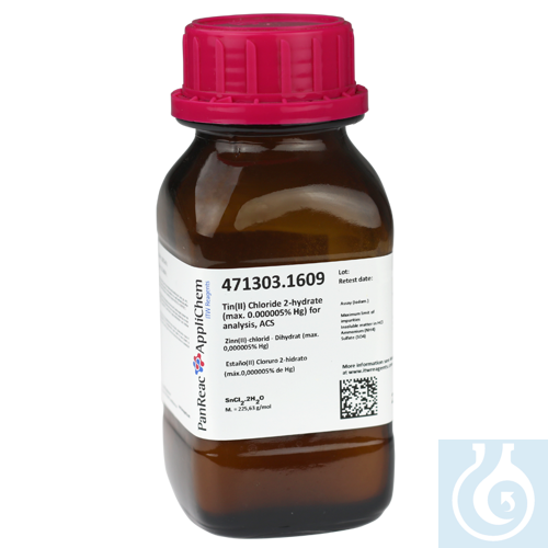 Tin(II) Chloride 2-hydrate ?max. 0.000005% Hg) (Reag. USP) for analysis, ACS - Luminix Health