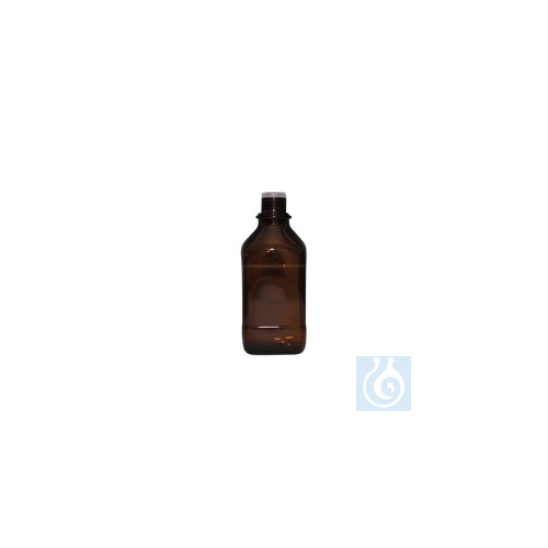 Vierkantschraubflasche Braunglas EH 100ml - Luminix Health