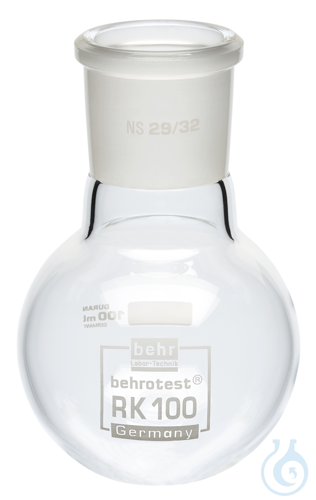 Image of RK100 behrotest round bottom flask 100 ml NS 29 - Luminix Health