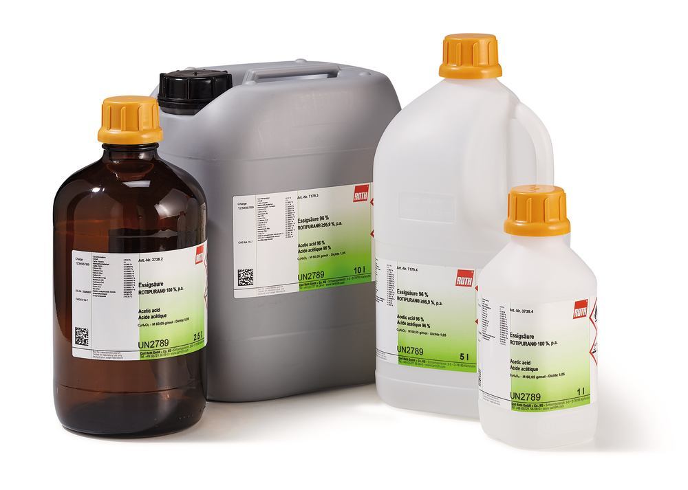 Acetic acid 100 %, ROTIPURAN®, p.a., plastic, 1 l, plastic - Luminix Health