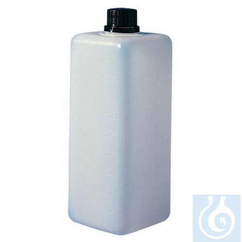 Square narrow neck bottles 500 ml, HDPE, tamper evident cap, 67 x 67 x H 165 mm - Luminix Health
