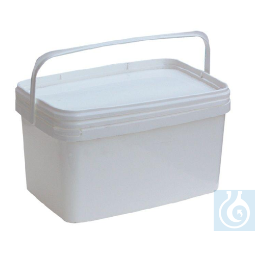 Rectangular bucket 11 L, tamper evident lid, PP, top Ø 365x bottom Ø 247 x H 191 - Luminix Health