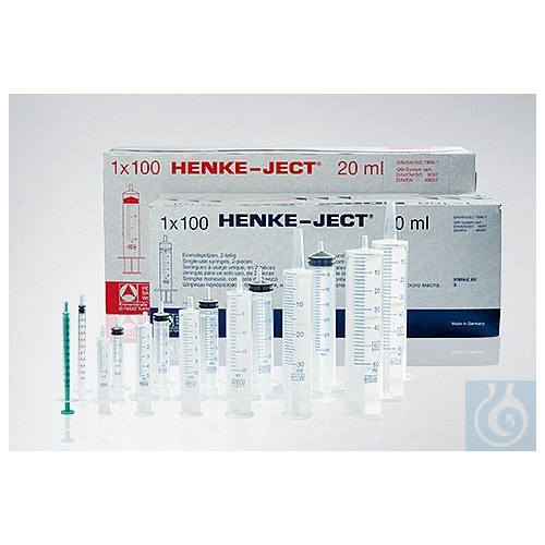 Image of Disposable syringes with Luer connection, Normject E-syringes 20 ml, Pack = 100 - Luminix Health
