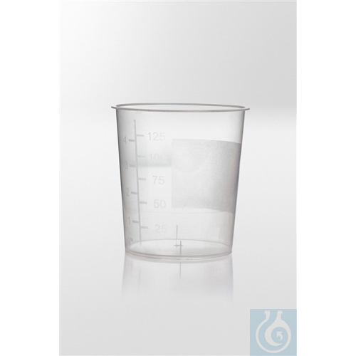 Image of Urine beakers, none sterile, graduated, 125 ml PP without lid (pack 1000 pcs) - Luminix Health