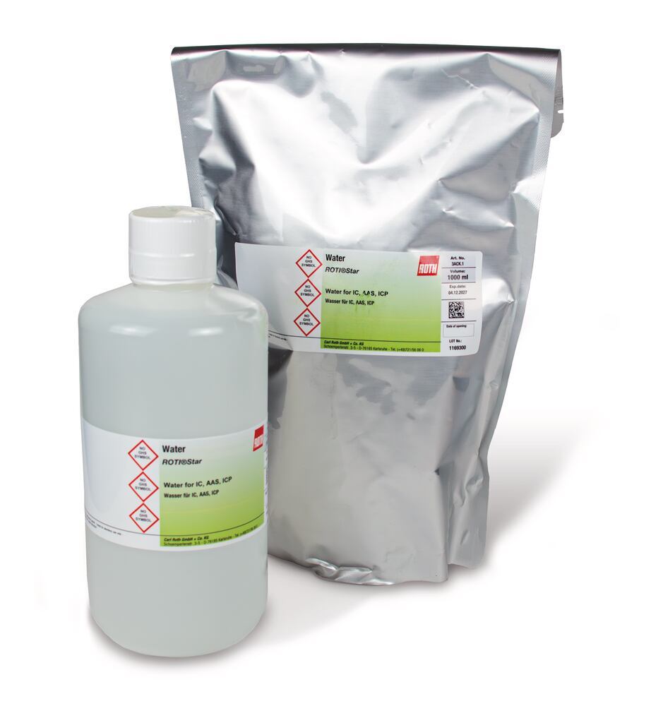 Water, ROTI®Star for IC, AAS, ICP, 1 l glass