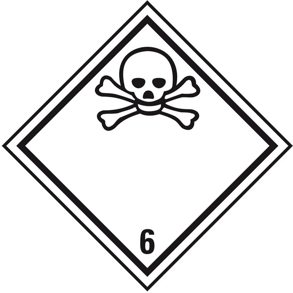Packaging labelling class 6.1, toxic substances, 50 × 50 mm