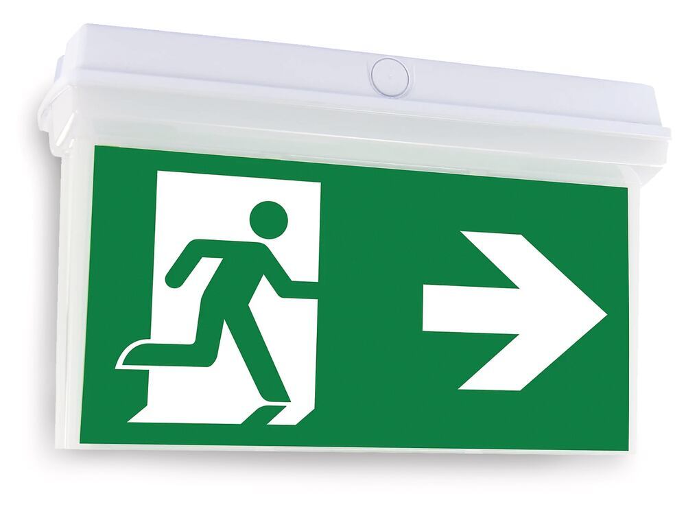 Escape route emergency lighting V-LUX TOP, IP65, autotest function