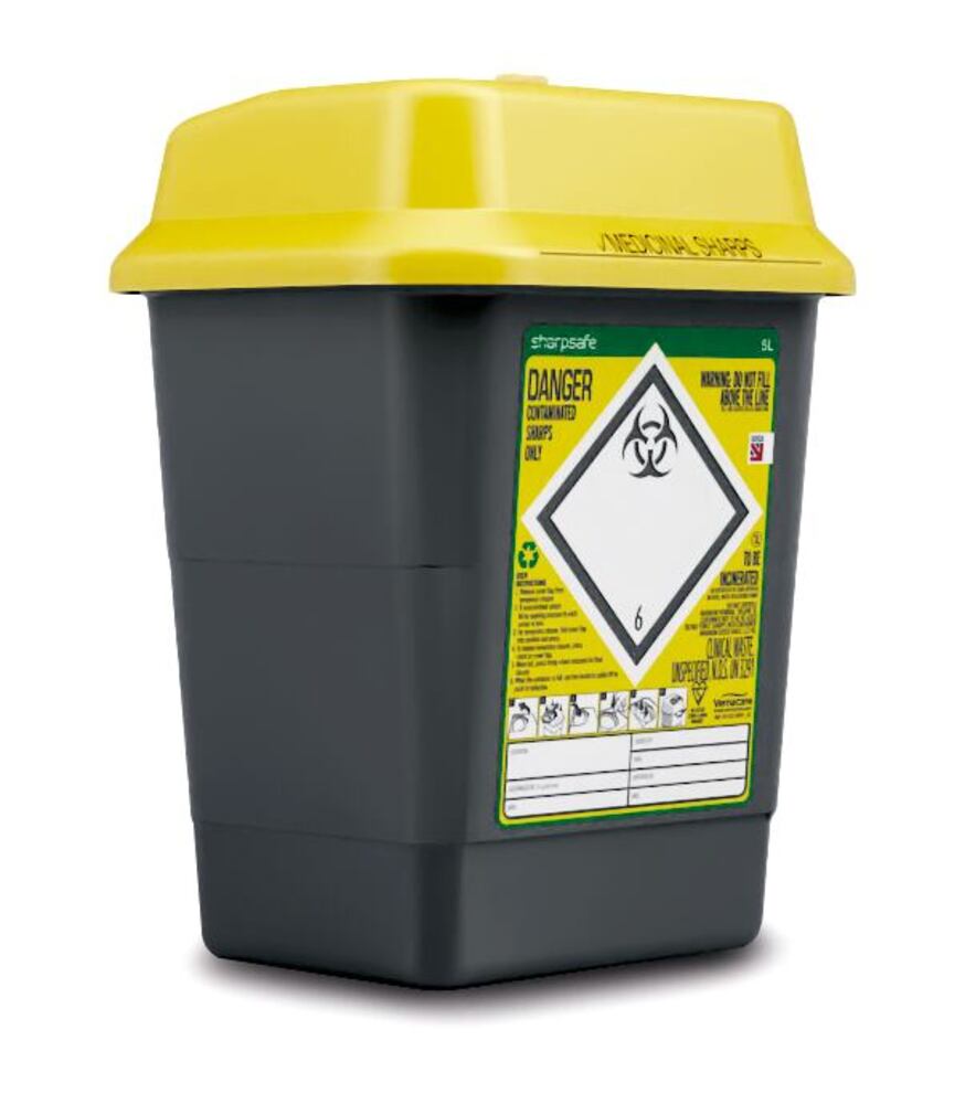 Sharpsafe® waste disposal bins Dual Protect Pro, 5 l