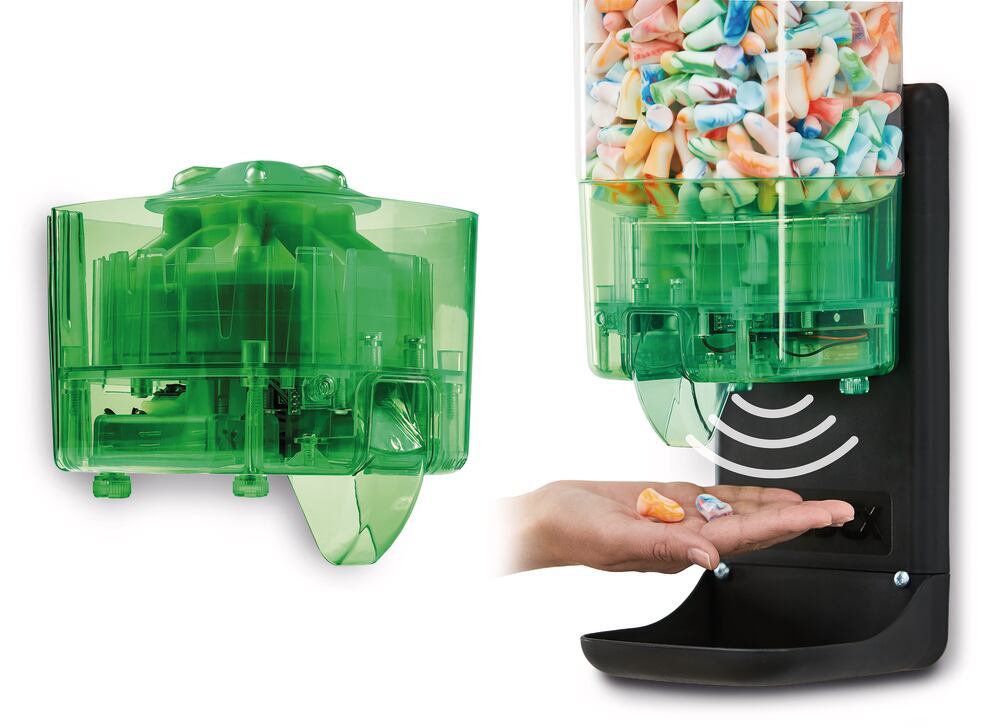 TouchFree dispenser mechanism for Moldex PlugStation