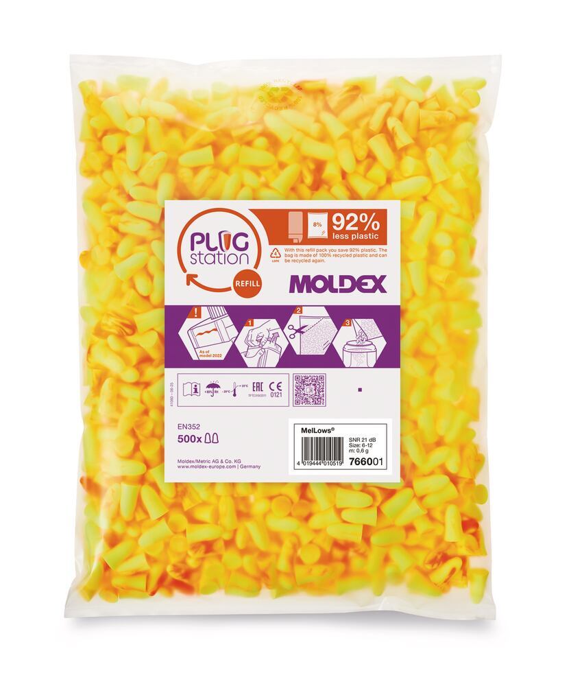Wegwerpoordoppen MelLows, navulverpakking, 500 paar, Moldex, art. 3LNT.1