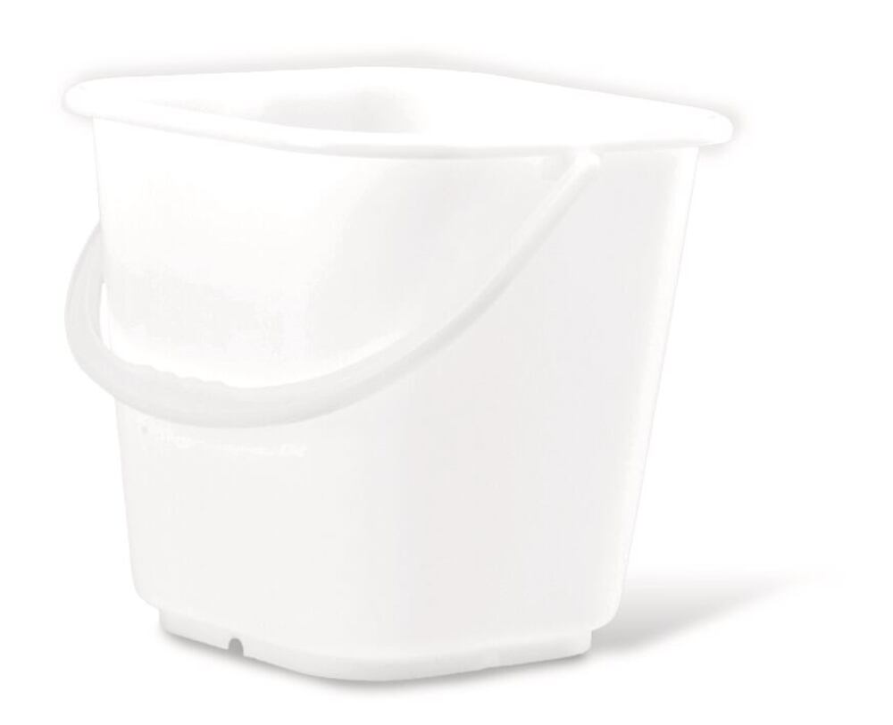 Rectangular industrial bucket, HDPE, natural colours, 14 l