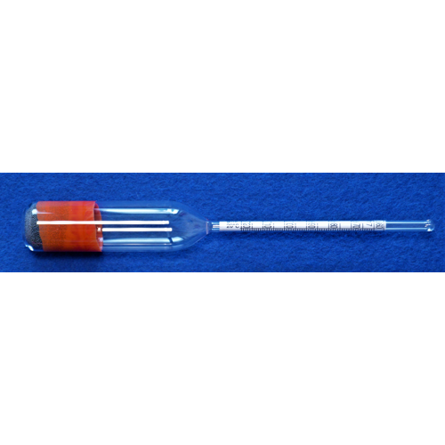 Density hydrometer, 1,500-1,750:0,005g/cm³, 180mm long, reference temperature