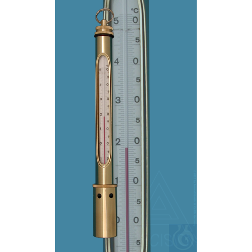 Well scoop thermometer, enclosed scale, -20+60:0,5°C, capillary prismatic