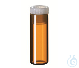 Image of 2ml Shell Vial, 31,5x11,6mm, amber, 12mm PE plug, transparent,1000/pac