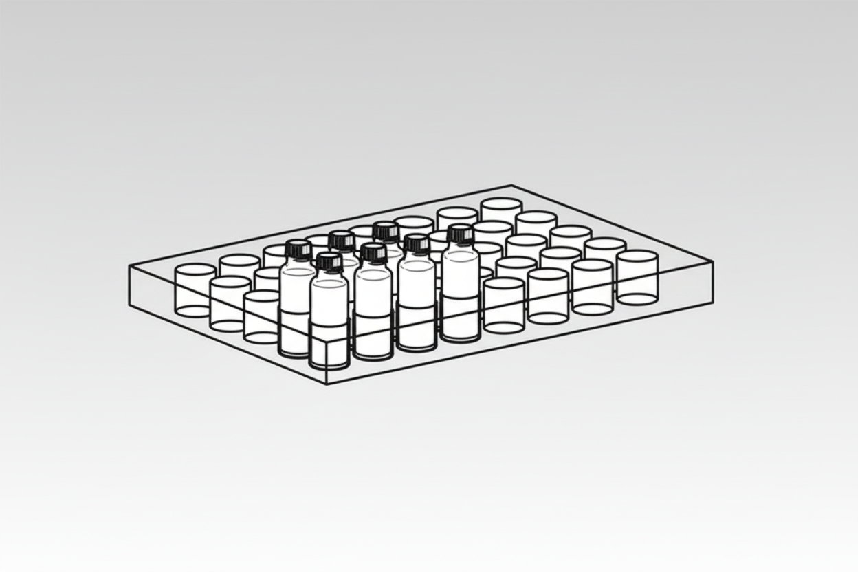 Image of vialholder Acryl w/ 40 holes. á 15,1mm diameter - Luminix Health