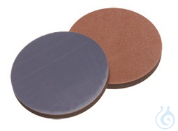 Septa, 22 mm diameter, butyl red/PTFE grey, 55° shore A, 1,6mm, 10 x 100 pc - Luminix Health