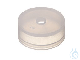 Image of 22mm PE Cap, transparent, centre hole, cap height 9.1mm