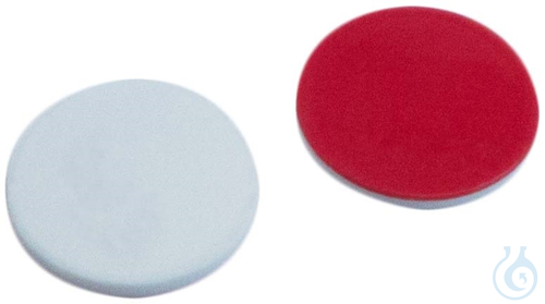 Septa, 10 mm diameter, silicone white/PTFE red, 1,3 mm, 1000/pck - Luminix Health