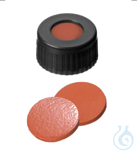 ND9 PP Short Thread Cap, black, 1,0 mm, Natural Rubber red-orange/TEF transp. - Luminix Health