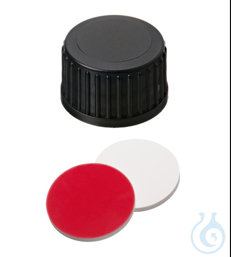 Image of ND18 PP screw cap, black, closed 1,5mm, 10 x 100 pc - Luminix Health