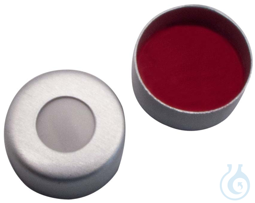 Image of 8 mm aluminum flare cap, colorless painted, with hole, natural rubber red-orange