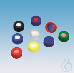 ND9 PP short thread cap, transp., w/ hole, Silicon white/PTFE rot, 55° shore A - Luminix Health