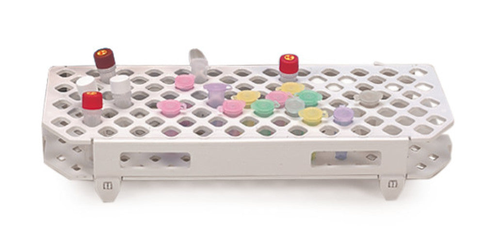 Rack for 100 micro-centrifuge tubes, with 1.5 - 2 ml, PP, white, 1 unit(s) - Luminix Health