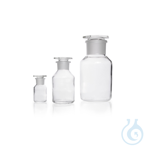 Reagent Bottle, wide neck, soda-lime glass, clear, neck with standard ground joi - Luminix Health