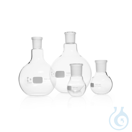 Image of DURAN® Flat Bottom Flask, with standard ground joint - Luminix Health