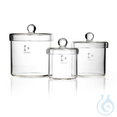 DURAN® Cylinder with knobbed lid, polished rim - Luminix Health