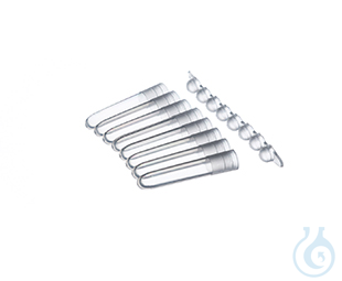 Image of TUBE CHAIN, 1,3 ML, PP, 8,5/44 MM, ROUND BOTTOM,, NATURAL, WITH ATTACHED STRIP