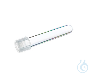 TUBE, 4,5 ML, PS, 12,4/75 MM, ROUND BOTTOM,, TWO-POSITION VENT STOPPER, CLEAR, - Luminix Health