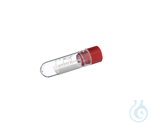 Image of CRYO.S, 2 ML, PP, ROUND BOTTOM,, INTERNAL THREAD, RED SCREW CAP,, WRITING AREA, - Luminix Health