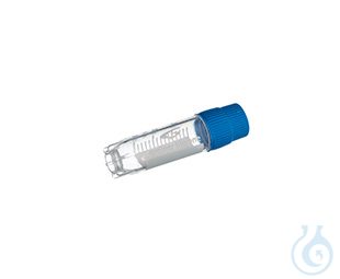 Image of CRYO.S, 2 ML, PP, ROUND BOTTOM,, EXTERNAL THREAD, BLUE SCREW CAP,, WRITING AREA, - Luminix Health