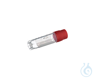 Image of CRYO.S, 2 ML, PP, ROUND BOTTOM,, EXTERNAL THREAD, RED SCREW CAP,, WRITING AREA, - Luminix Health