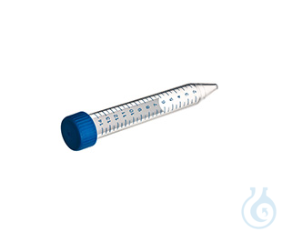 TUBE, 15 ML, PP, 17/120 MM, CONICAL BOTTOM,, CELLSTAR®, BLUE SCREW CAP, - Luminix Health