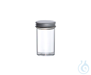 Image of MULTIPURPOSE CONTAINER, 100 ML, PS, 45/77 MM,, METAL SCREW CAP, CLEAR, W/O - Luminix Health