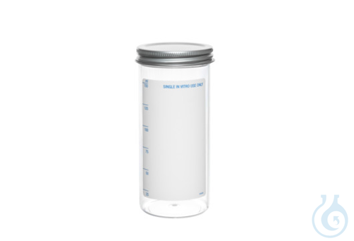 Image of MULTIPURPOSE CONTAINER, 150 ML, PS, 49/107 MM,, METAL SCREW CAP, CLEAR, PLAIN - Luminix Health