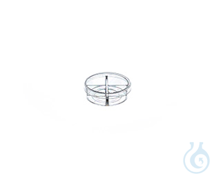 CELLVIEW CELL CULTURE DISH, PS, 35/10 MM,, GLASS BOTTOM, 4 COMPARTMENTS, - Luminix Health