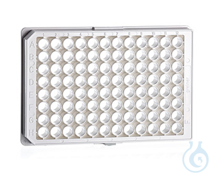 Image of MICROPLATE, 96 WELL, PS, F-BOTTOM (CHIMNEY WELL), µCLEAR®, WHITE, HIGH BINDING, - Luminix Health
