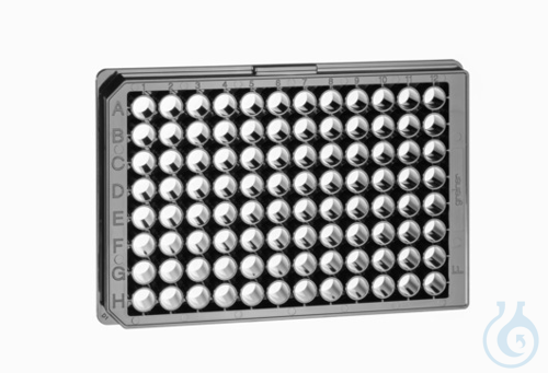 Image of MICROPLATE, 96 WELL, PS, F-BOTTOM (CHIMNEY WELL), µCLEAR®, BLACK, MED. BINDING, - Luminix Health