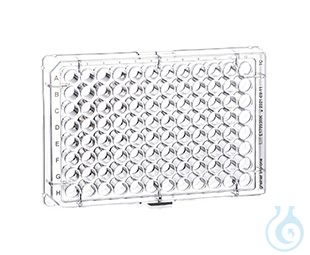 Image of CELLCULTURE MICROPLATE, 96 WELL, PS, F-BOTTOM, (CHIMNEY WELL), CLEAR, CELLSTAR®,