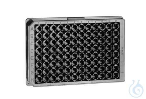 MICROPLATE, 96 WELL, PP, F-BOTTOM (CHIMNEY WELL), BLACK, 10 PCS./BAG - Luminix Health