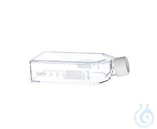 Image of SUSPENSION CULTURE FLASK, 250 ML, PS,, WHITE STANDARD SCREW CAP, CLEAR,,